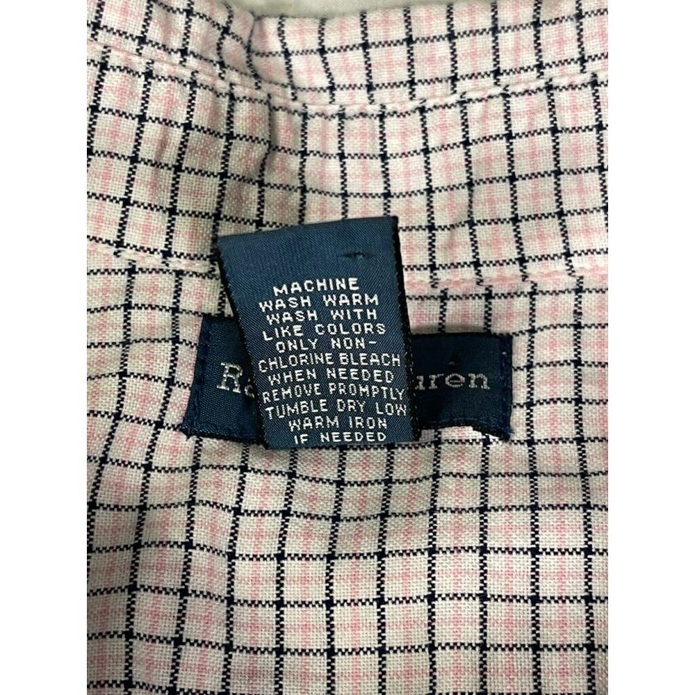 Ralph Lauren Mens Button-Down Shirt Pink Black White Checked Long Sleeve Large - Picture 4 of 8